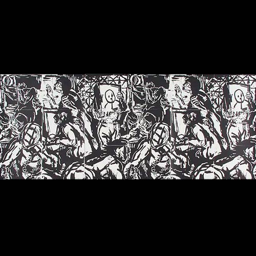 2002, linocut, 100cm high repeating image