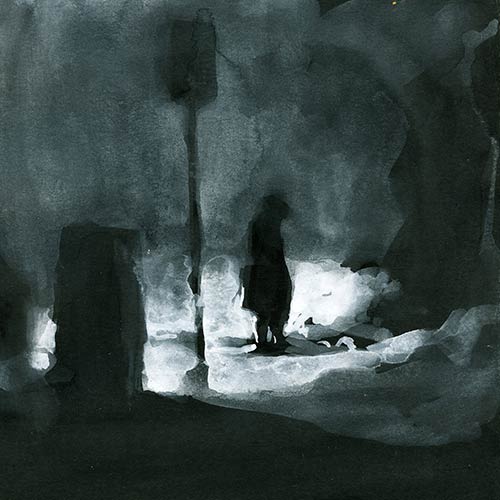 Coutts - Night Drawing, gouache